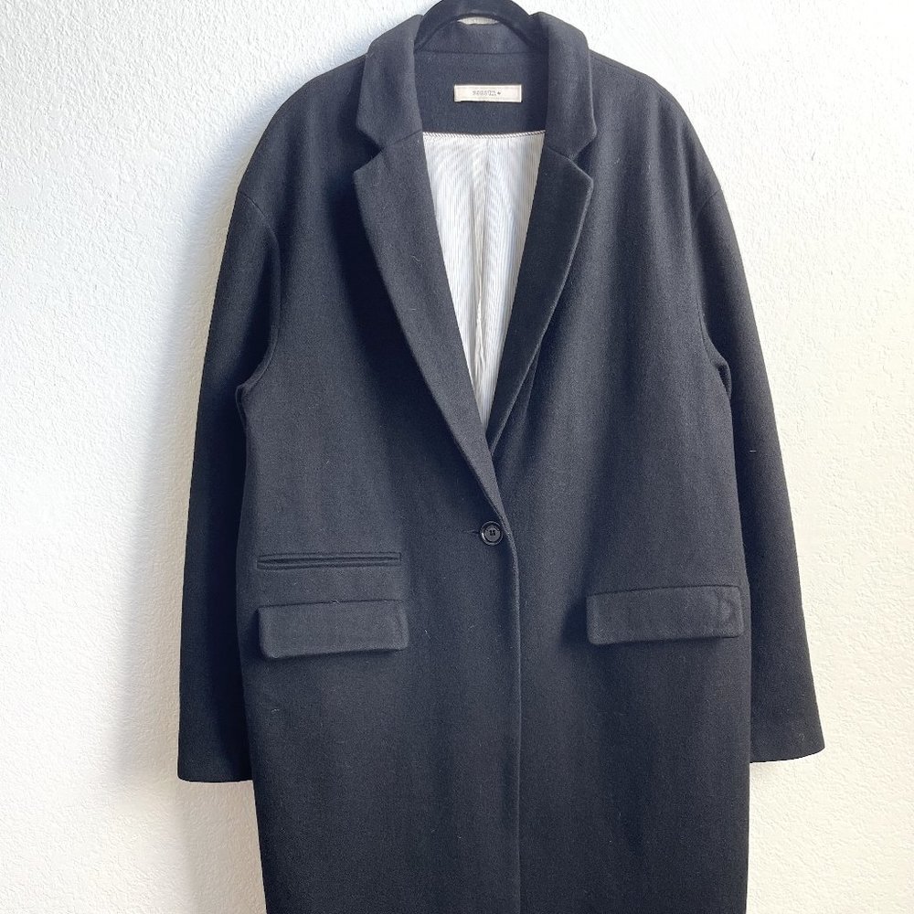 Dark Blue Sessun Wool Coat.